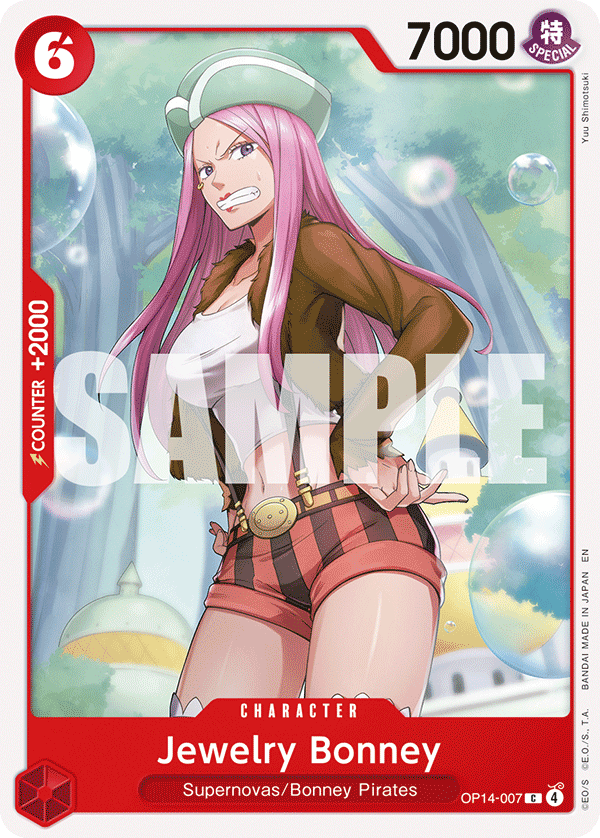 Jewelry Bonney The Azure Sea's Seven - OP-14 One Piece Card Jewelry Bonney The Azure Sea's Seven - OP-14 One Piece Card