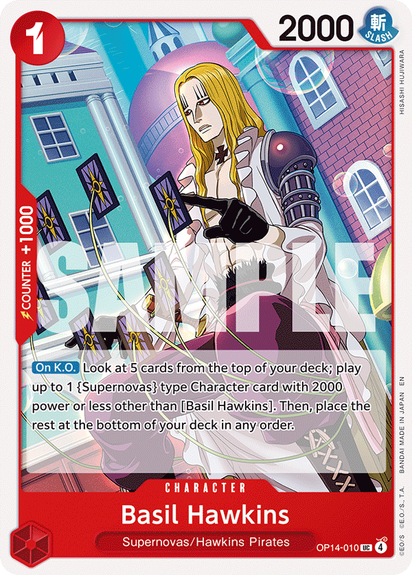 Basil Hawkins The Azure Sea's Seven - OP-14 One Piece Card Basil Hawkins The Azure Sea's Seven - OP-14 One Piece Card