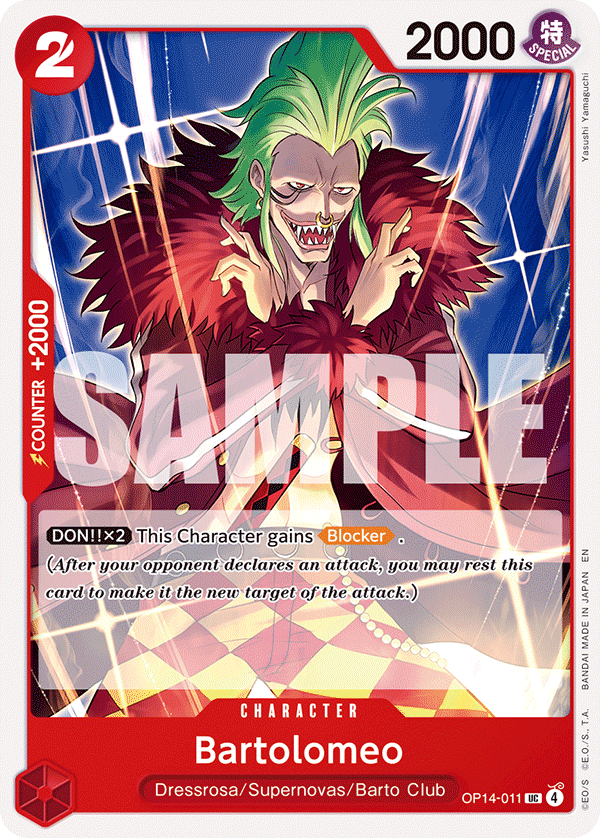 Bartolomeo The Azure Sea's Seven - OP-14 One Piece Card Bartolomeo The Azure Sea's Seven - OP-14 One Piece Card