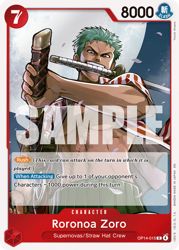 Roronoa Zoro The Azure Sea's Seven - OP-14 One Piece Card Roronoa Zoro The Azure Sea's Seven - OP-14 One Piece Card