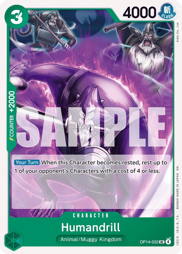 Humandrill The Azure Sea's Seven - OP-14 One Piece Card Humandrill The Azure Sea's Seven - OP-14 One Piece Card