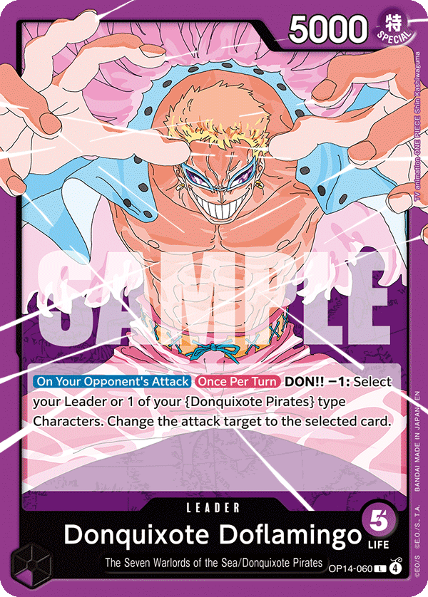 Donquixote Doflamingo The Azure Sea's Seven - OP-14 One Piece Card Donquixote Doflamingo The Azure Sea's Seven - OP-14 One Piece Card