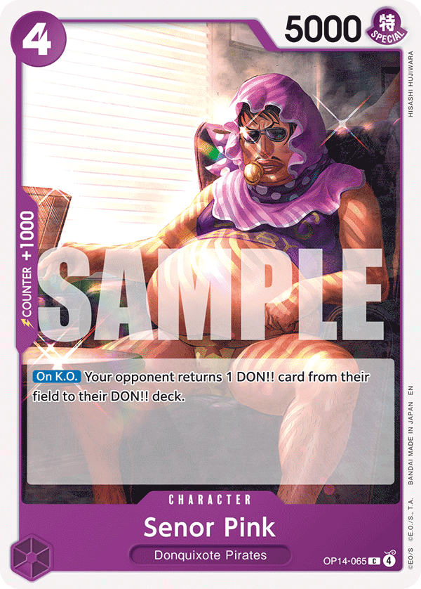 Senor Pink The Azure Sea's Seven - OP-14 One Piece Card Senor Pink The Azure Sea's Seven - OP-14 One Piece Card