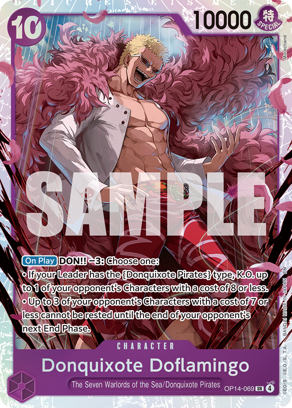 Donquixote Doflamingo The Azure Sea's Seven - OP-14 One Piece Card Donquixote Doflamingo The Azure Sea's Seven - OP-14 One Piece Card
