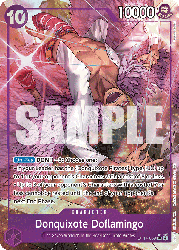 Donquixote Doflamingo The Azure Sea's Seven - OP-14 One Piece Card Donquixote Doflamingo The Azure Sea's Seven - OP-14 One Piece Card