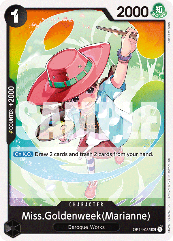 Miss.Goldenweek(Marianne) The Azure Sea's Seven - OP-14 One Piece Card Miss.Goldenweek(Marianne) The Azure Sea's Seven - OP-14 One Piece Card