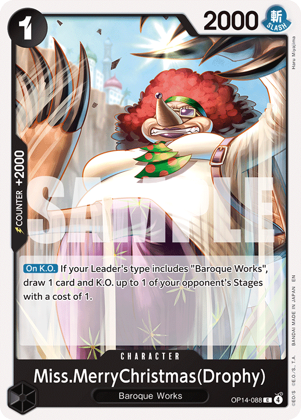 Miss.MerryChristmas(Drophy) The Azure Sea's Seven - OP-14 One Piece Card Miss.MerryChristmas(Drophy) The Azure Sea's Seven - OP-14 One Piece Card