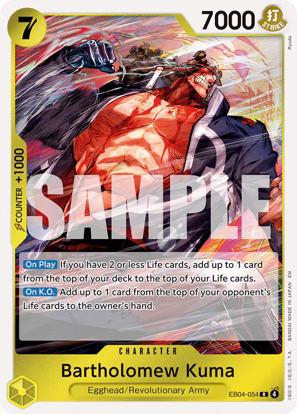Bartholomew Kuma Adventure On Kami's Island - OP-15 One Piece Card Bartholomew Kuma Adventure On Kami's Island - OP-15 One Piece Card