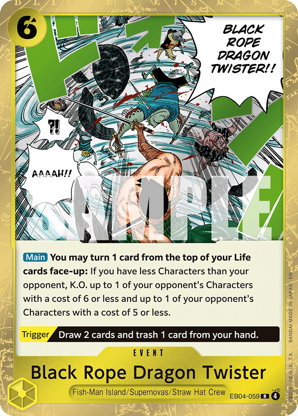 Black Rope Dragon Twister Adventure On Kami's Island - OP-15 One Piece Card Black Rope Dragon Twister Adventure On Kami's Island - OP-15 One Piece Card