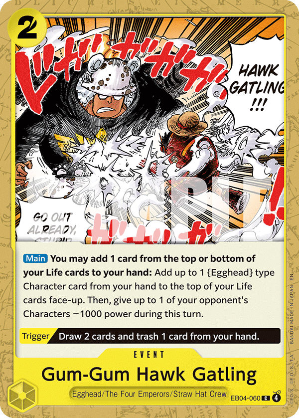 Gum-Gum Hawk Gatling Adventure On Kami's Island - OP-15 One Piece Card Gum-Gum Hawk Gatling Adventure On Kami's Island - OP-15 One Piece Card
