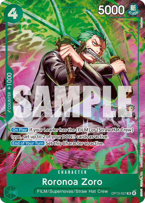 Roronoa Zoro Adventure On Kami's Island - OP-15 One Piece Card Roronoa Zoro Adventure On Kami's Island - OP-15 One Piece Card