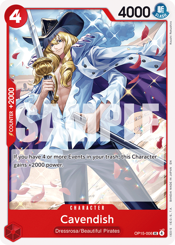 Cavendish Adventure On Kami's Island - OP-15 One Piece Card Cavendish Adventure On Kami's Island - OP-15 One Piece Card