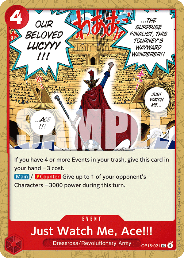 Just Watch Me, Ace!!! Adventure On Kami's Island - OP-15 One Piece Card Just Watch Me, Ace!!! Adventure On Kami's Island - OP-15 One Piece Card