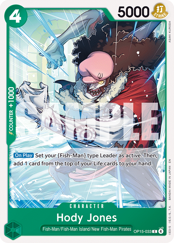 Hody Jones Adventure On Kami's Island - OP-15 One Piece Card Hody Jones Adventure On Kami's Island - OP-15 One Piece Card