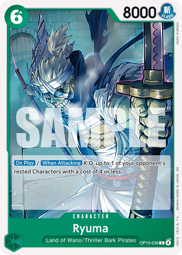 Ryuma Adventure On Kami's Island - OP-15 One Piece Card Ryuma Adventure On Kami's Island - OP-15 One Piece Card