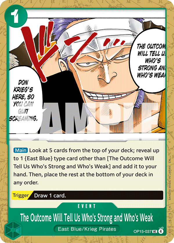 The Outcome Will Tell Us Who's Strong and Who's Weak Adventure On Kami's Island - OP-15 One Piece Card The Outcome Will Tell Us Who's Strong and Who's Weak Adventure On Kami's Island - OP-15 One Piece Card