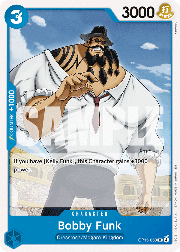 Bobby Funk Adventure On Kami's Island - OP-15 One Piece Card Bobby Funk Adventure On Kami's Island - OP-15 One Piece Card