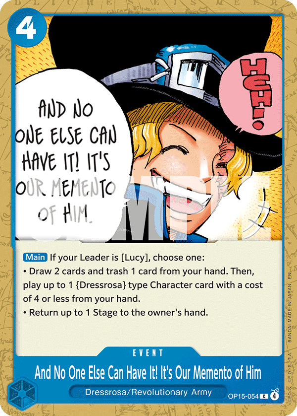 And No One Else Can Have It! It's Our Memento of Him Adventure On Kami's Island - OP-15 One Piece Card And No One Else Can Have It! It's Our Memento of Him Adventure On Kami's Island - OP-15 One Piece Card