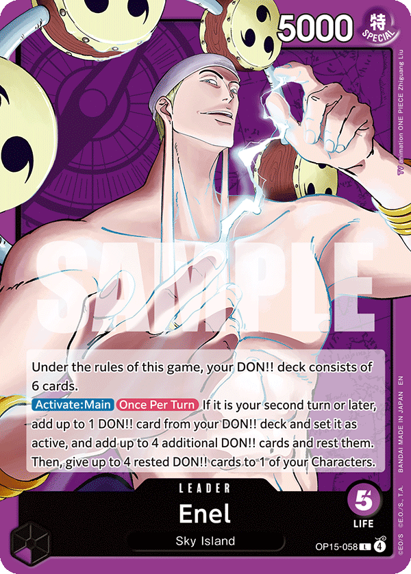 Enel Adventure On Kami's Island - OP-15 One Piece Card Enel Adventure On Kami's Island - OP-15 One Piece Card