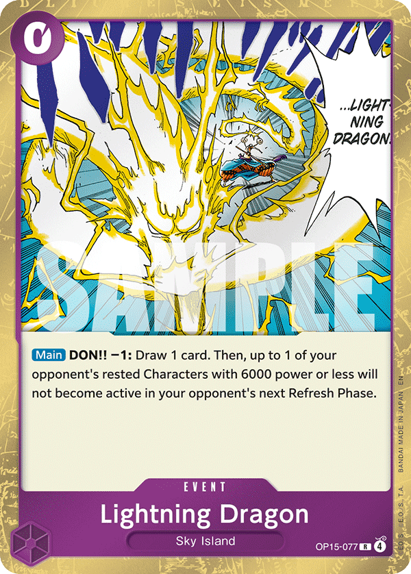 Lightning Dragon Adventure On Kami's Island - OP-15 One Piece Card Lightning Dragon Adventure On Kami's Island - OP-15 One Piece Card