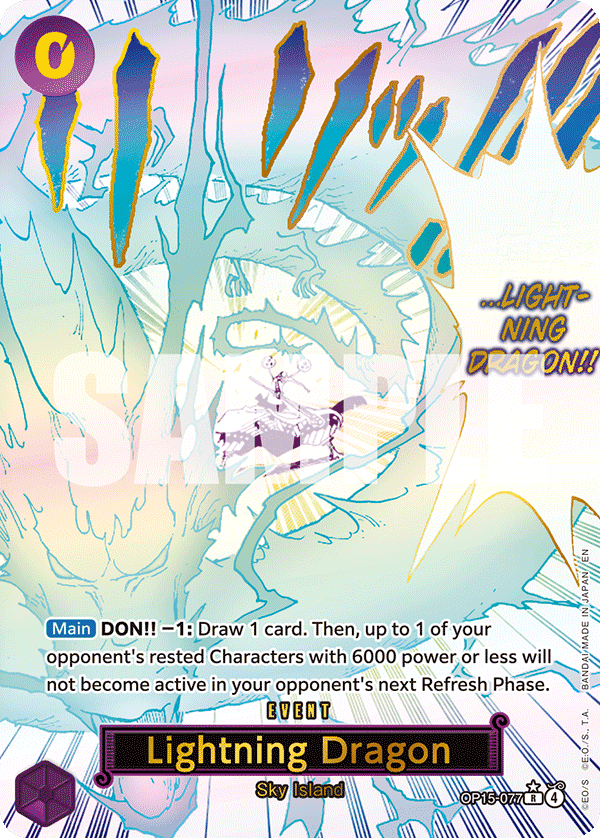 Lightning Dragon Adventure On Kami's Island - OP-15 One Piece Card Lightning Dragon Adventure On Kami's Island - OP-15 One Piece Card