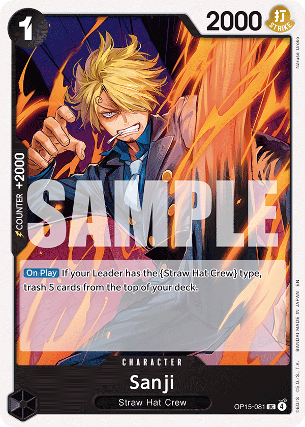 Sanji Adventure On Kami's Island - OP-15 One Piece Card Sanji Adventure On Kami's Island - OP-15 One Piece Card