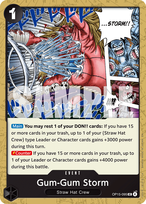 Gum-Gum Storm Adventure On Kami's Island - OP-15 One Piece Card Gum-Gum Storm Adventure On Kami's Island - OP-15 One Piece Card