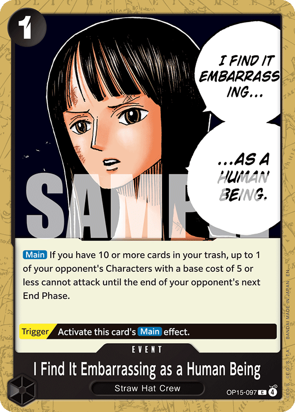 I Find It Embarrassing as a Human Being Adventure On Kami's Island - OP-15 One Piece Card I Find It Embarrassing as a Human Being Adventure On Kami's Island - OP-15 One Piece Card