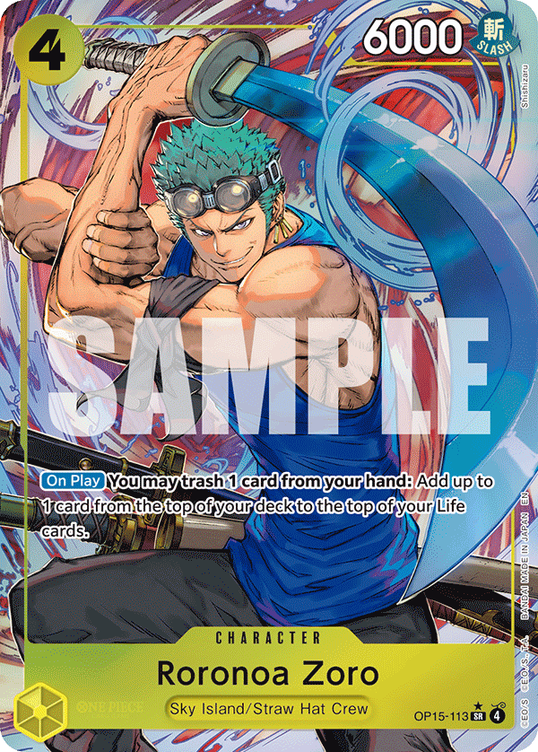 Roronoa Zoro Adventure On Kami's Island - OP-15 One Piece Card Roronoa Zoro Adventure On Kami's Island - OP-15 One Piece Card
