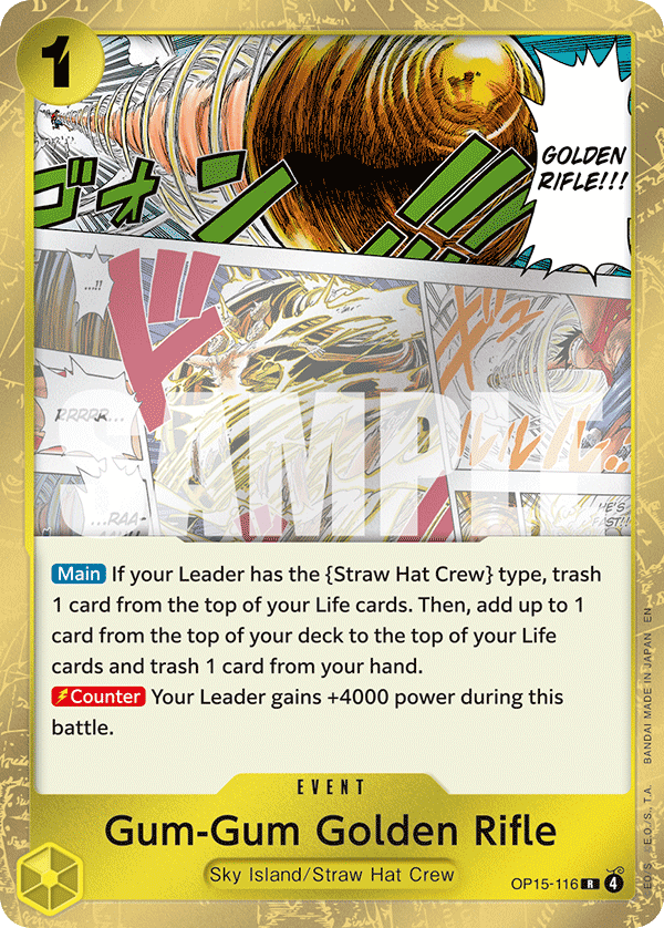 Gum-Gum Golden Rifle Adventure On Kami's Island - OP-15 One Piece Card Gum-Gum Golden Rifle Adventure On Kami's Island - OP-15 One Piece Card