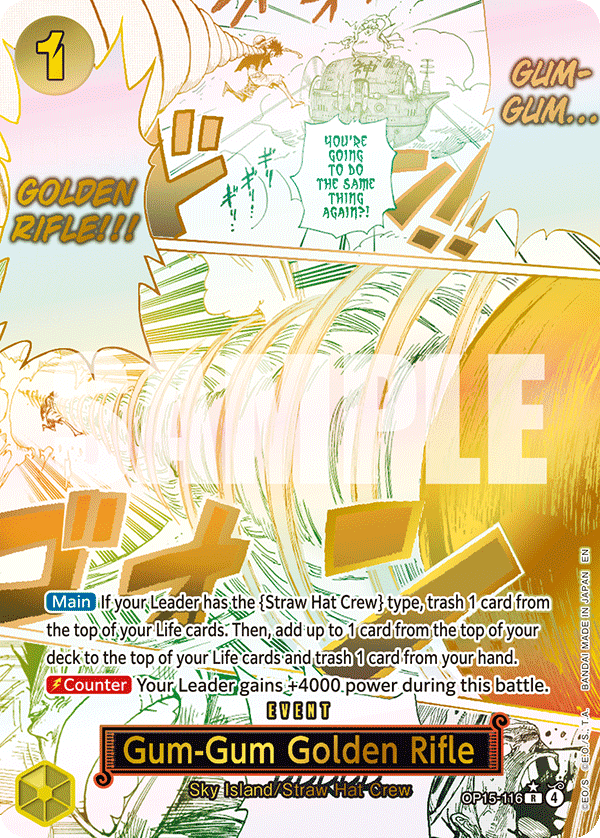 Gum-Gum Golden Rifle Adventure On Kami's Island - OP-15 One Piece Card Gum-Gum Golden Rifle Adventure On Kami's Island - OP-15 One Piece Card