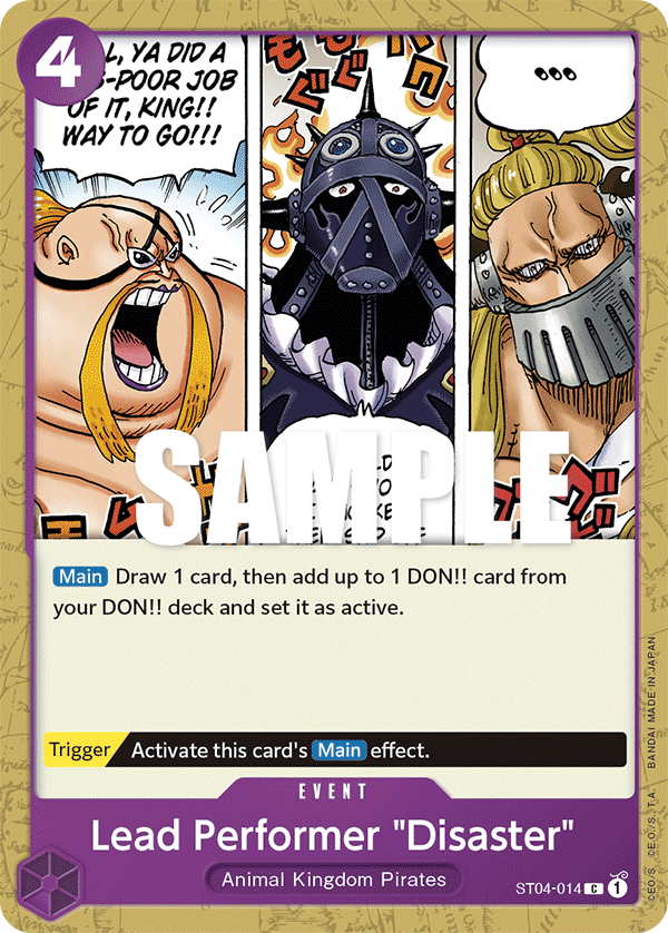 Lead Performer "Disaster" Animal Kingdom Pirates Starter Deck - ST-04 One Piece Card Lead Performer "Disaster" Animal Kingdom Pirates Starter Deck - ST-04 One Piece Card