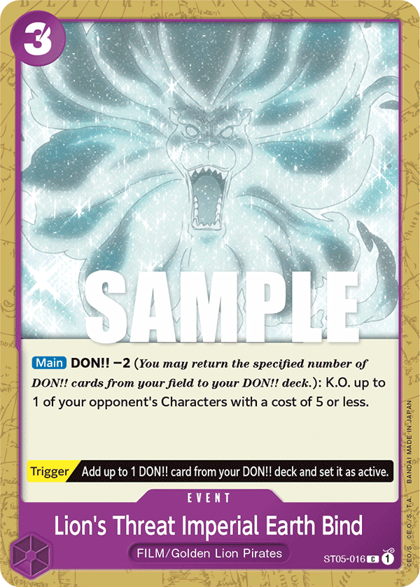 Lion's Threat Imperial Earth Bind One Piece Film Edition Starter Deck - ST-05 One Piece Card Lion's Threat Imperial Earth Bind One Piece Film Edition Starter Deck - ST-05 One Piece Card