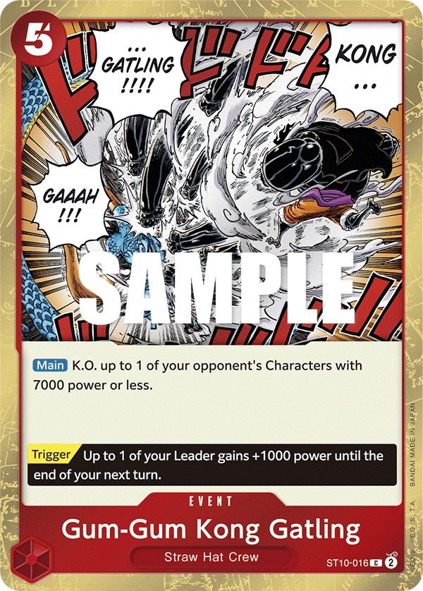 Gum-Gum Kong Gatling The Three Captains Ultra Deck - ST-10 One Piece Card Gum-Gum Kong Gatling The Three Captains Ultra Deck - ST-10 One Piece Card