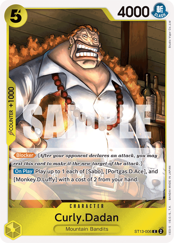 Curly.Dadan The Three Brothers Ultra Deck - ST-13 One Piece Card Curly.Dadan The Three Brothers Ultra Deck - ST-13 One Piece Card