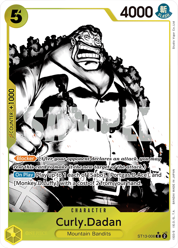 Curly.Dadan The Three Brothers Ultra Deck - ST-13 One Piece Card Curly.Dadan The Three Brothers Ultra Deck - ST-13 One Piece Card