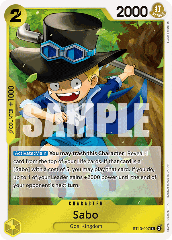 Sabo The Three Brothers Ultra Deck - ST-13 One Piece Card Sabo The Three Brothers Ultra Deck - ST-13 One Piece Card