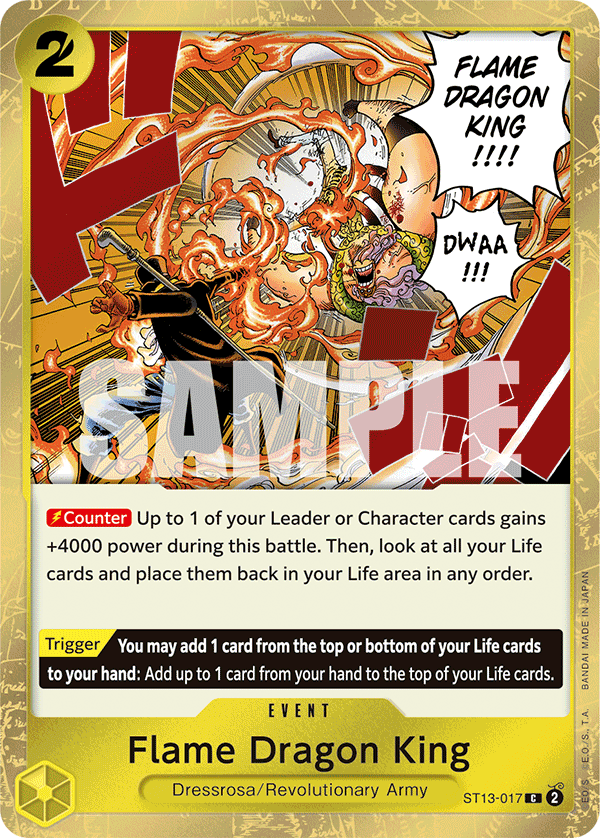 Flame Dragon King The Three Brothers Ultra Deck - ST-13 One Piece Card Flame Dragon King The Three Brothers Ultra Deck - ST-13 One Piece Card