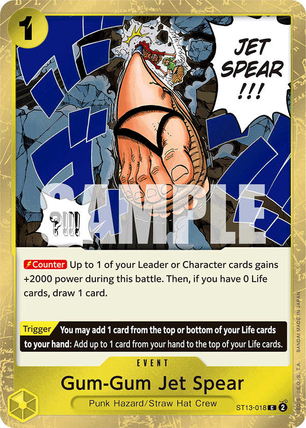 Gum-Gum Jet Spear The Three Brothers Ultra Deck - ST-13 One Piece Card Gum-Gum Jet Spear The Three Brothers Ultra Deck - ST-13 One Piece Card