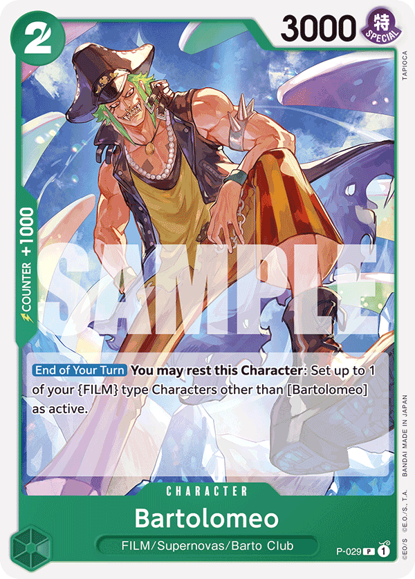 Bartolomeo Green Uta Starter Deck - ST-16 One Piece Card Bartolomeo Green Uta Starter Deck - ST-16 One Piece Card