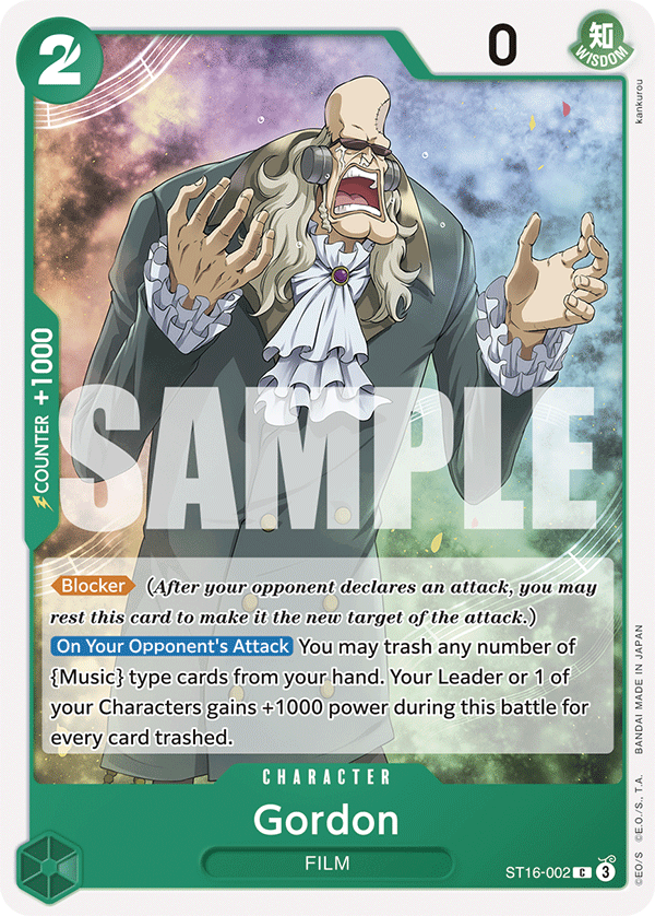 Gordon Green Uta Starter Deck - ST-16 One Piece Card Gordon Green Uta Starter Deck - ST-16 One Piece Card