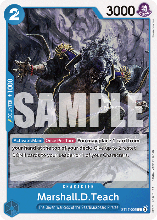 Marshall.D.Teach Blue Donquixote Doflamingo Starter Deck - ST-17 One Piece Card Marshall.D.Teach Blue Donquixote Doflamingo Starter Deck - ST-17 One Piece Card