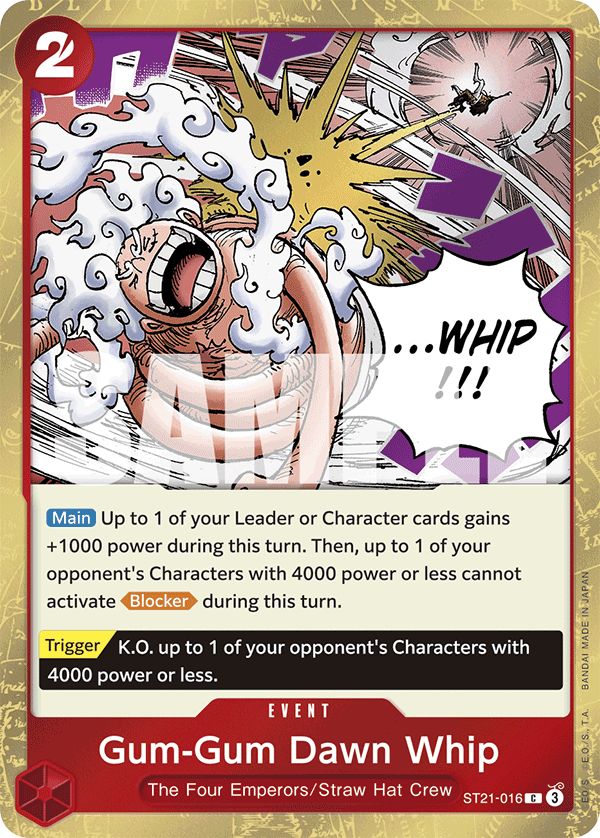 Gum-Gum Dawn Whip EX Gear 5 Starter Deck - ST-21 One Piece Card Gum-Gum Dawn Whip EX Gear 5 Starter Deck - ST-21 One Piece Card