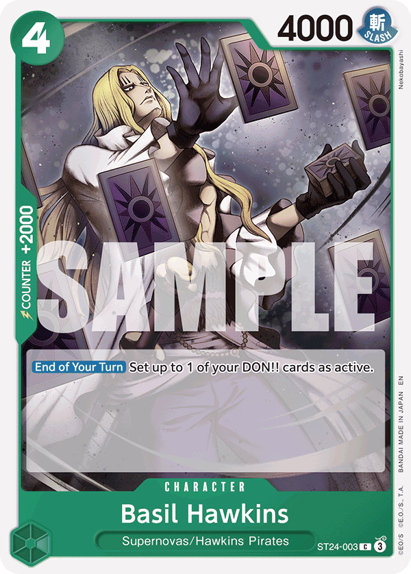 Basil Hawkins Green Jewelry Bonney Starter Deck - ST-24 One Piece Card Basil Hawkins Green Jewelry Bonney Starter Deck - ST-24 One Piece Card